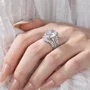 Oval Cut Diamond White Sterling Silver Insert Wedding Ring Set