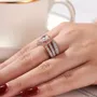 Pear Cut Diamond White Sterling Silver Halo Wedding Ring Set