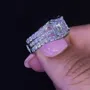 Princess Cut Diamond White Sterling Silver Insert Wedding Ring Set