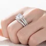 Princess Cut Diamond White Sterling Silver Insert Wedding Ring Set