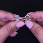 Oval Cut Diamond White Yellow Gold Sterling Silver Insert Wedding Ring Set
