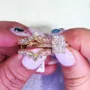 Radiant Cut Diamond White Rose Gold Sterling Silver Insert Wedding Ring Set