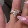 Marquise Cut Diamond White 925 Sterling Silver Yellow Gold Art Deco Wedding Ring Set