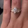 Marquise Cut Diamond White 925 Sterling Silver Yellow Gold Art Deco Wedding Ring Set