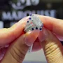 Marquise Cut Diamond White 925 Sterling Silver Art Deco Jacket Ring