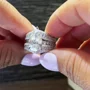 Pear Cut Diamond White 925 Sterling Silver Art Deco Jacket Ring