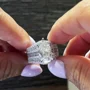 Pear Cut Diamond White 925 Sterling Silver Art Deco Jacket Ring