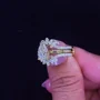 Pear Cut Diamond White 925 Sterling Silver Yellow Gold Jacket Ring