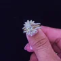 Pear Cut Diamond White 925 Sterling Silver Yellow Gold Jacket Ring
