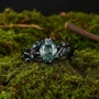 Oval Cut Green Moss Agate Nature Inspired Black Sterling Silver Bridal Ring Set