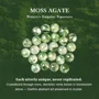 Round Cut Green Moss Agate Nature Inspired Black Sterling Silver Bridal Ring Set