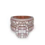Emerald Cut Diamond White Sterling Silver Rose Gold Bridal Sets