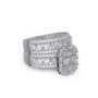 Emerald Cut Diamond White Sterling Silver Bridal Sets