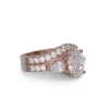 Oval Cut Diamond White Sterling Silver Rose Gold Bridal Sets