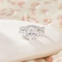 Oval Cut Diamond White Sterling Silver Bridal Sets