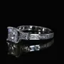 Diamond White Princess Cut 925 Sterling Silver 3-Stone Engagement Ring