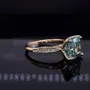 Emerald Green Princess Cut Yellow Gold Engagement Ring in 925 Sterling Silver
