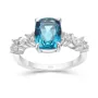 Radiant Cut Aquamarine Blue 925 Sterling Silver Engagement Ring
