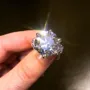 Round Cut Diamond White Engagement Ring in 925 Sterling Silver