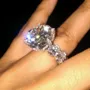 Round Cut Diamond White Engagement Ring in 925 Sterling Silver