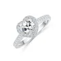Heart Cut Diamond White Halo Engagement Ring in 925 Sterling Silver