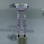 Emerald Cut Diamond White Engagement Ring in 925 Sterling Silver