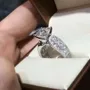 Princess Cut Diamond White 925 Sterling Silver Engagement Ring