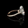 Diamond White Heart Cut 925 Sterling Silver Gold Engagement Ring