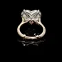 Diamond White Heart Cut 925 Sterling Silver Gold Engagement Ring