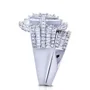 Princess Cut Diamond White Sterling Silver Halo Bridal Sets