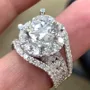 Diamond White Round Cut 3-Piece Halo Bridal Sets in Sterling Silver