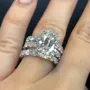 Sterling Silver Oval Cut Diamond White 3-Piece Bridal Sets