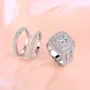 Princess Cut Diamond White Halo Insert Bridal Sets in 925 Sterling Silver