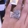 Diamond White Radiant Cut 925 Sterling Silver Bridal Sets