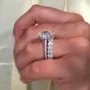 Oval Cut Diamond White 2-Piece Ring Sets in 925 Sterling Silver