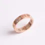 Roman Numerals Round Diamond White Titanium Silver Rose Gold Couple Rings