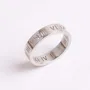 Roman Numerals Round Diamond White Titanium Silver Rose Gold Couple Rings