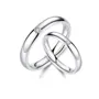 Round Diamond White Sterling Silver Couple Rings