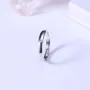 Round Diamond White Sterling Silver Couple Rings