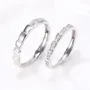 Round Diamond White Sterling Silver Couple Rings