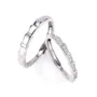 Round Diamond White Sterling Silver Couple Rings