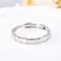 Round Diamond White Sterling Silver Couple Rings