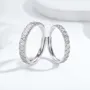 Round Diamond White Sterling Silver Couple Rings