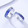 Starry Sky Sterling Silver Blue Couple Rings