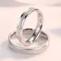 Scrub Sterling Silver Couple Rings