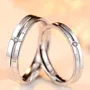 I Miss You Round Diamond White Sterling Silver Couple Rings