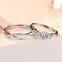 Round Diamond White Sterling Silver Infinity Couple Rings