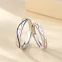 Round Diamond White Sterling Silver Couple Rings
