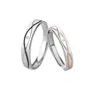 Round Diamond White Sterling Silver Couple Rings