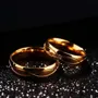 Round Diamond White Yellow Gold Titanium Couple Rings